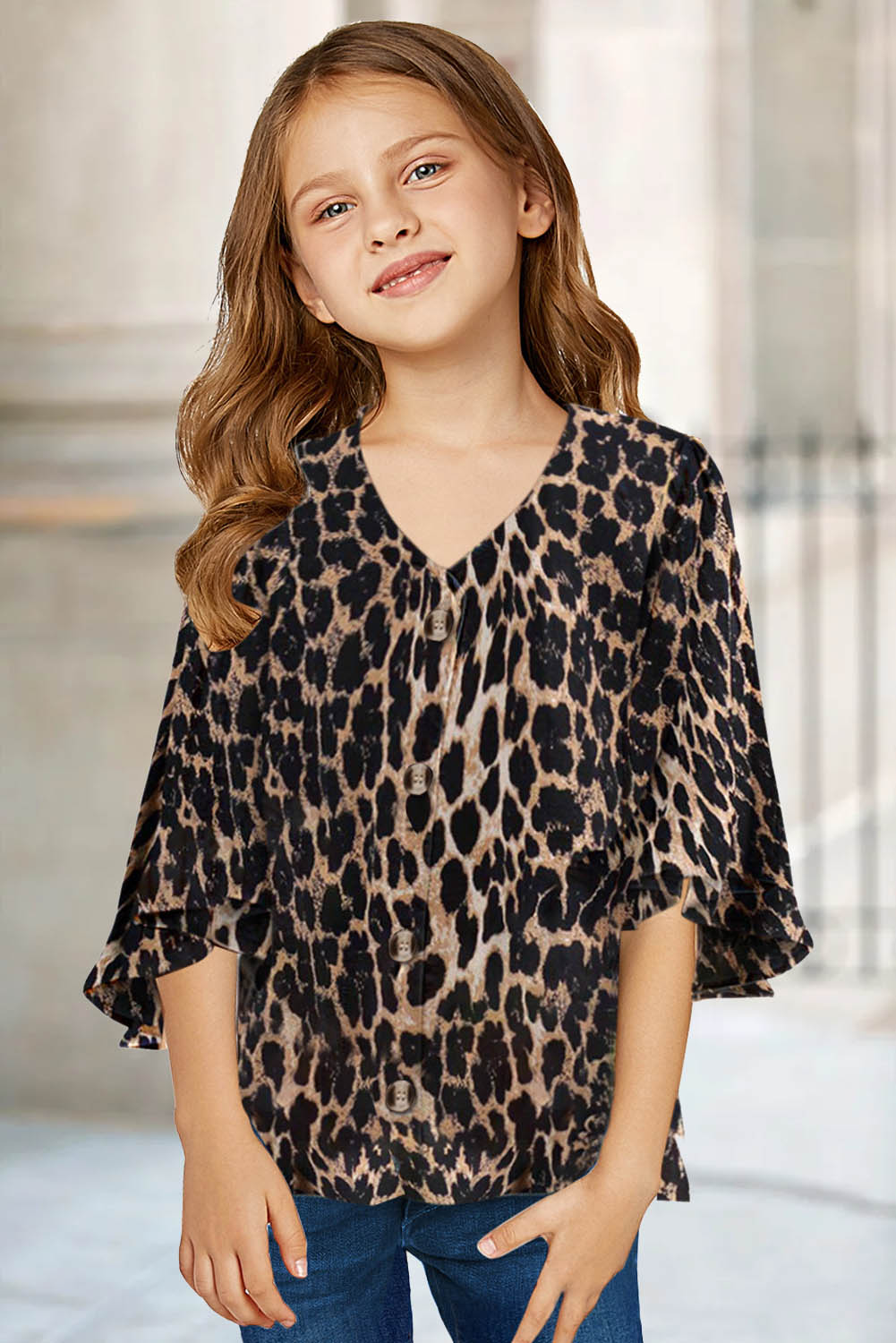 Girls animal print tops sale