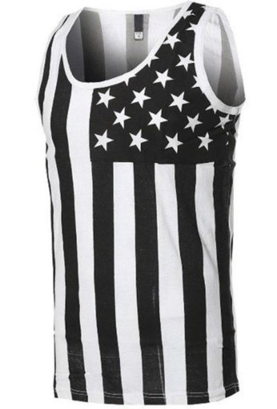 Men's Tank Top Black and White Flag