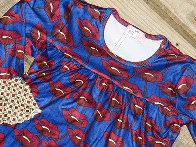 Pete + Lucy Blue & Red Flower Dress - The Country Butterfly