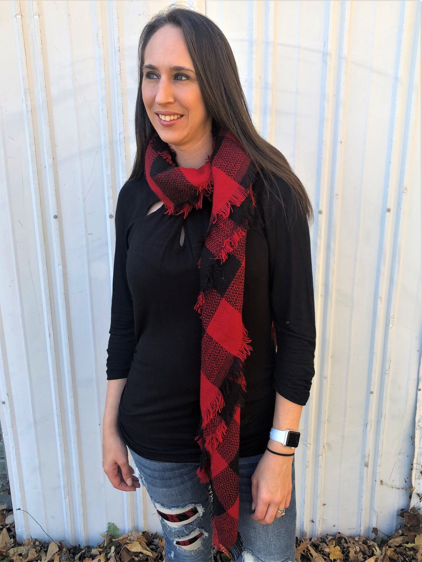 Women's Super Soft Buffalo Plaid Blanket Scarf 