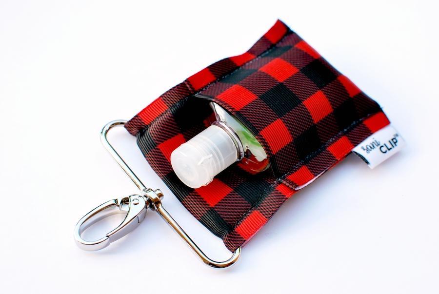 Buffalo Plaid Standard SaniClip for Hand Sanitizer Bottles