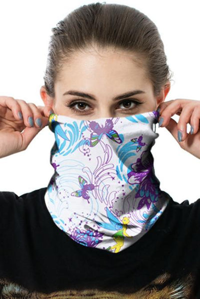 Blue and Purple Butterfly Neck Gaiter