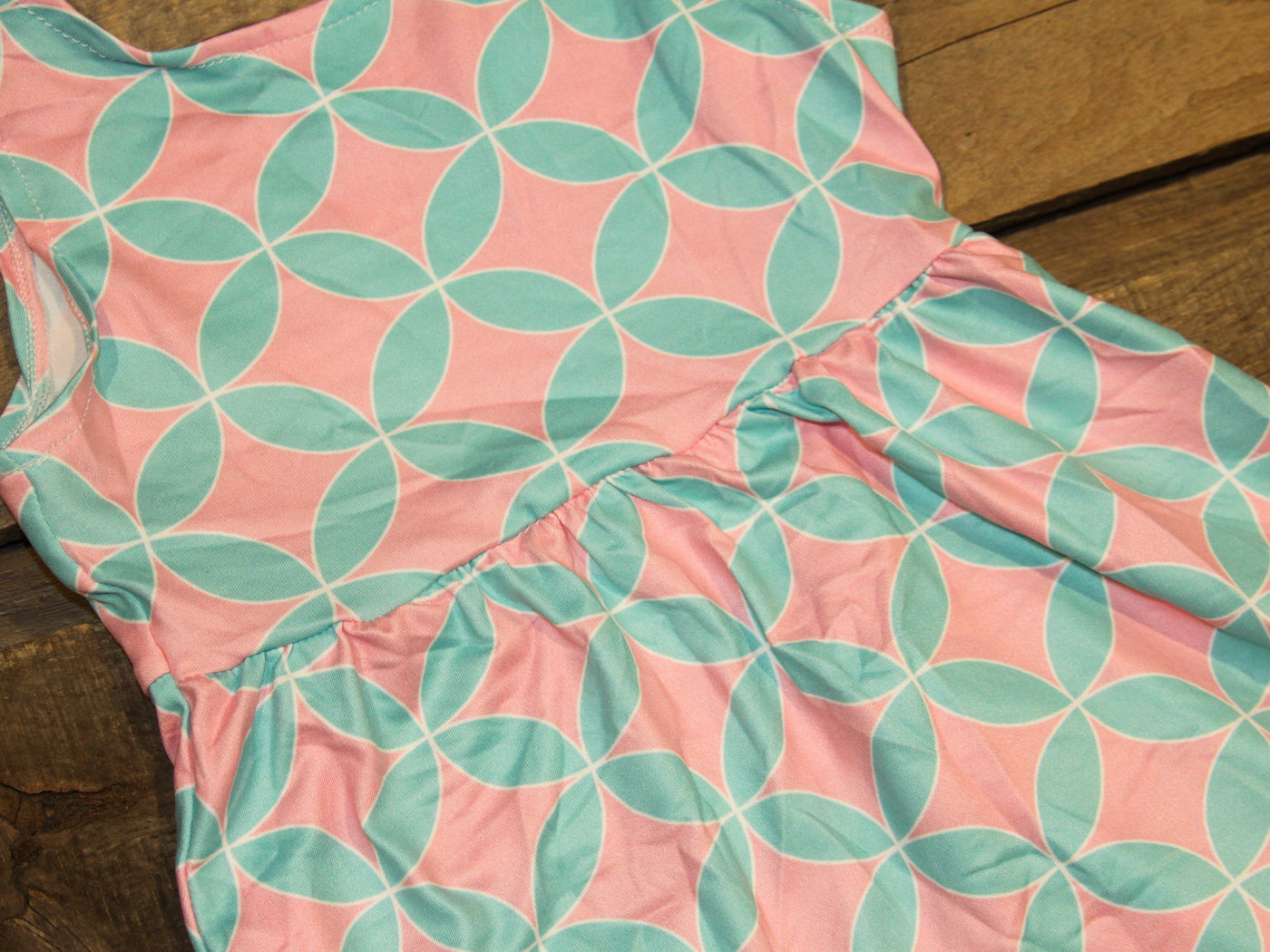 Children's Pink and Aqua Circles Summer Dress