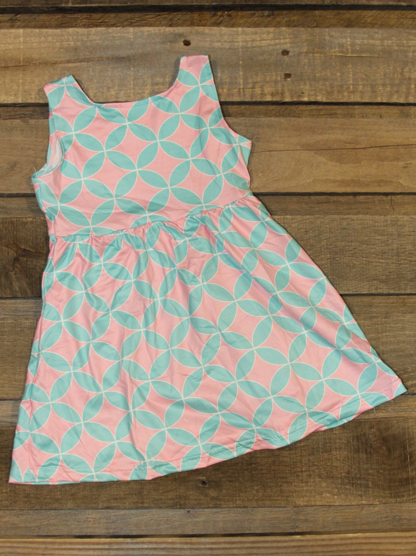 Children's Pink and Aqua Circles Summer Dress