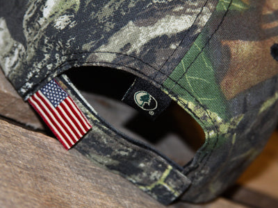 Men's Camo Hat with Flag Trim on Bill