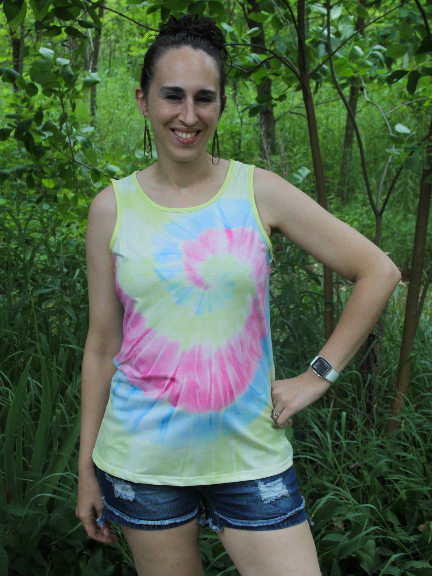 Yellow Swirl Tie-Dye Tank