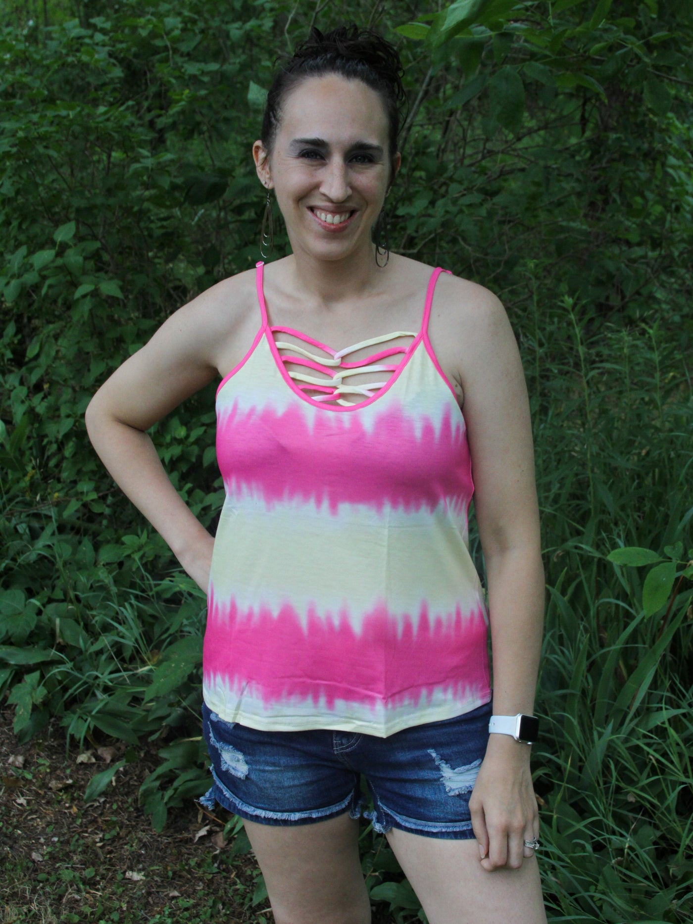 Pink Criss-Cross Tank