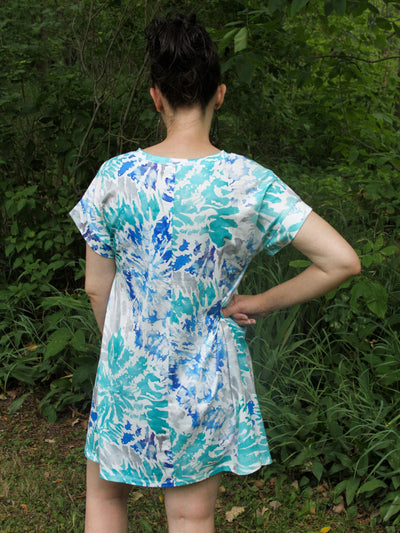 Women's Blue Tie Dye T-shirt Summer Dress