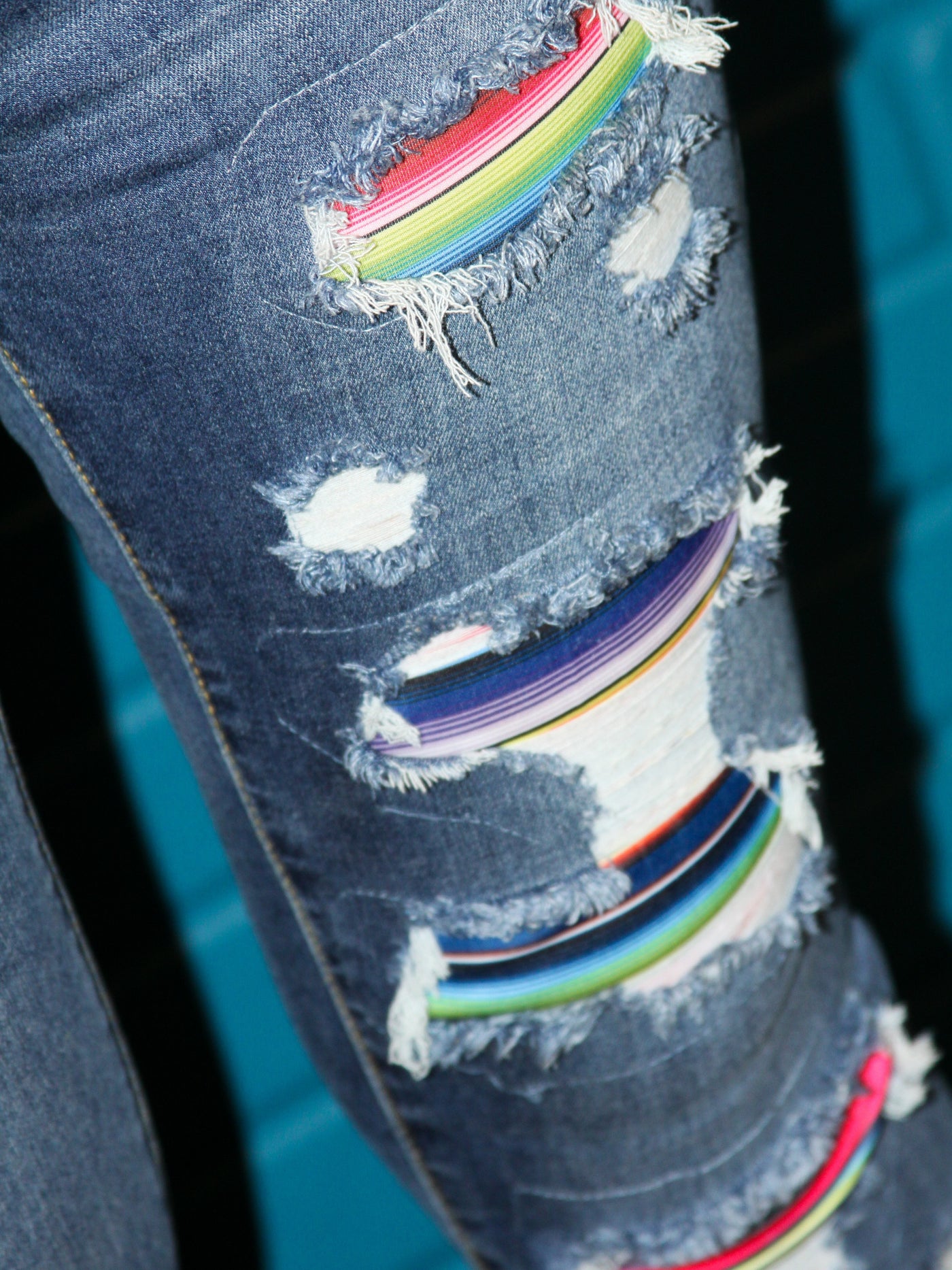 JudyBlue Rainbow Patch Skinny Jeans - The Country Butterfly