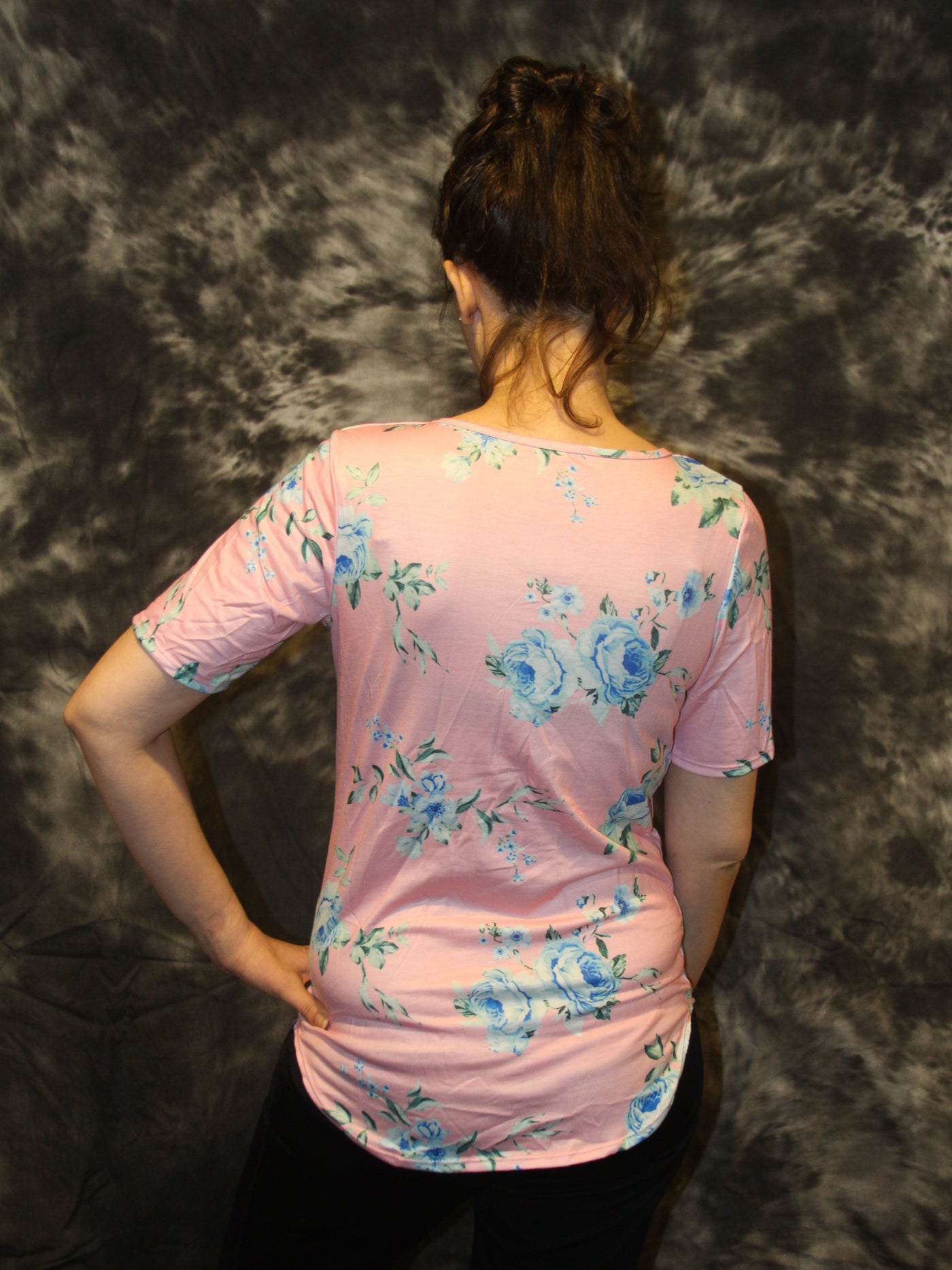 Light Pink (Coral, Blue) Crisscross T-shirt - The Country Butterfly