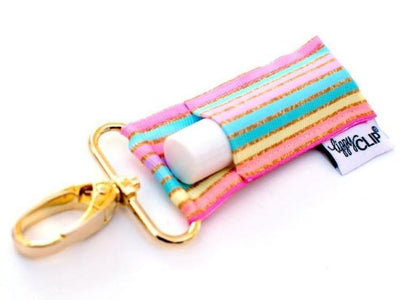 Pastel Stripe Chapstick Holder Keychain by LippyClip