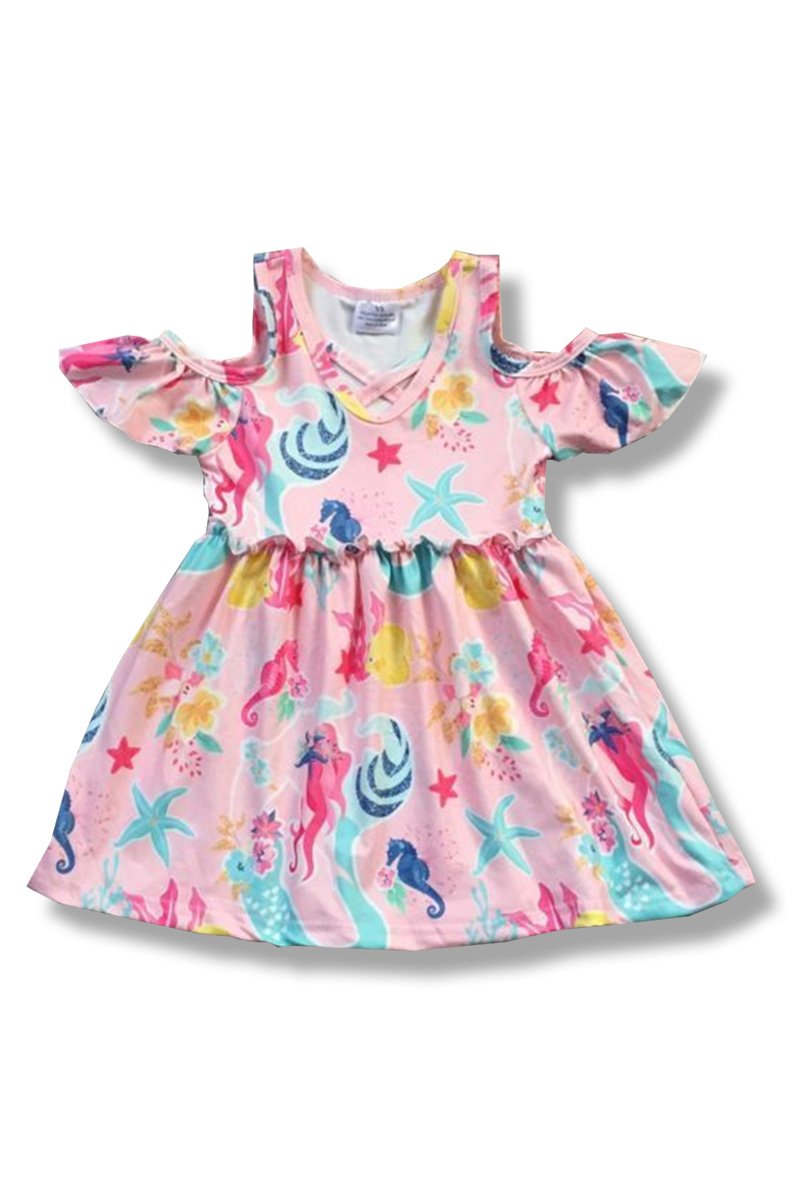 Pink Aquatic Animals Dress - The Country Butterfly