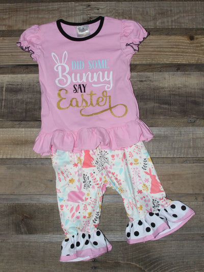 Pink Easter Bunny Capri Set - The Country Butterfly