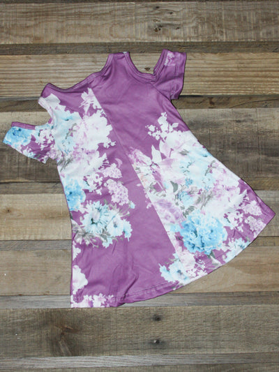 Purple Flower Print Dress - The Country Butterfly