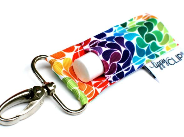 Rainbow Swirls Chapstick Holder Keychain by LippyClip