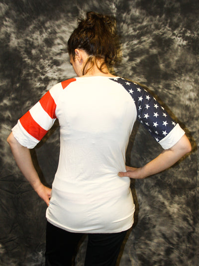 Stars and Stripes Sleeve T-Shirt - The Country Butterfly