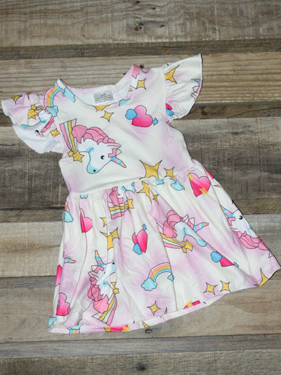 Unicorn Flutter Sleeve Dress - The Country Butterfly