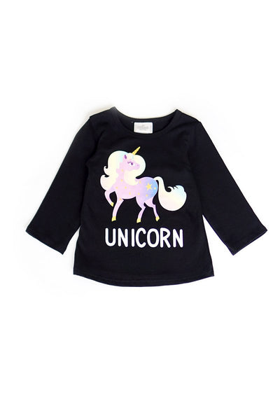 Black Unicorn Long Sleeve Shirt - The Country Butterfly